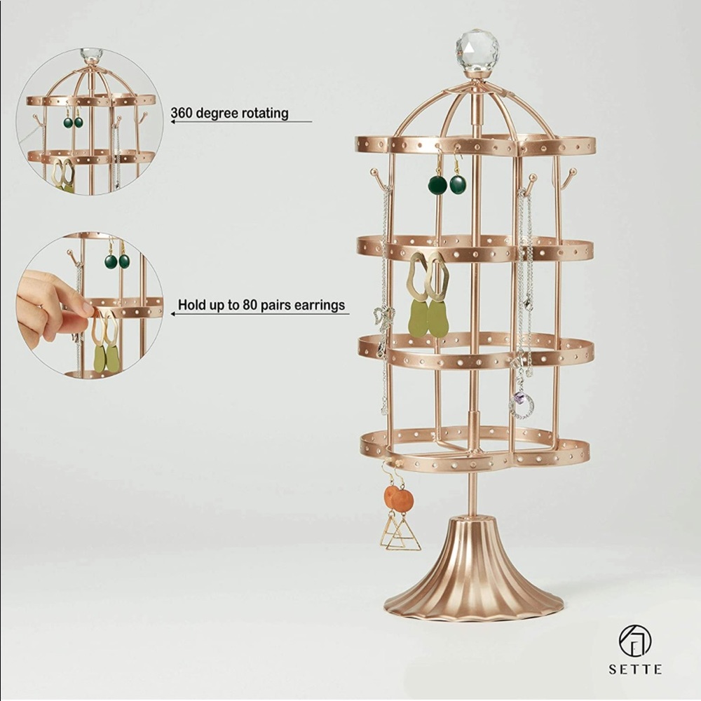 4 Tier Rose Gold Earring Tower